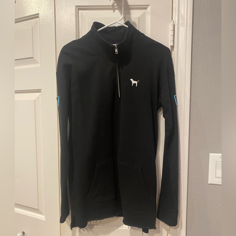 PINK by Victoria Secret quarter zip pull over. Black size S